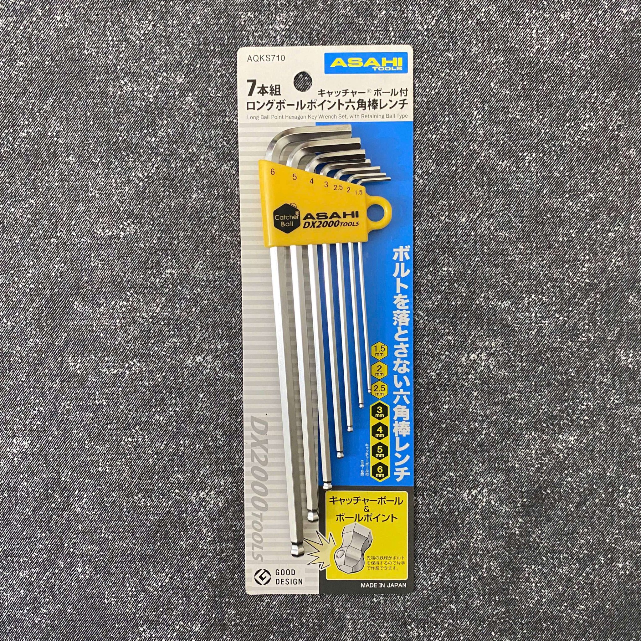 Bộ lục giác bi loại dài 1.5-6mm Asahi AQKS710 Nhật Bản