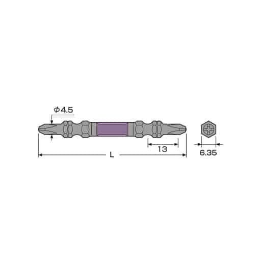 Vỉ 2 Mũi vặn vít 2 đầu có từ tính ABRS-2150 Anex