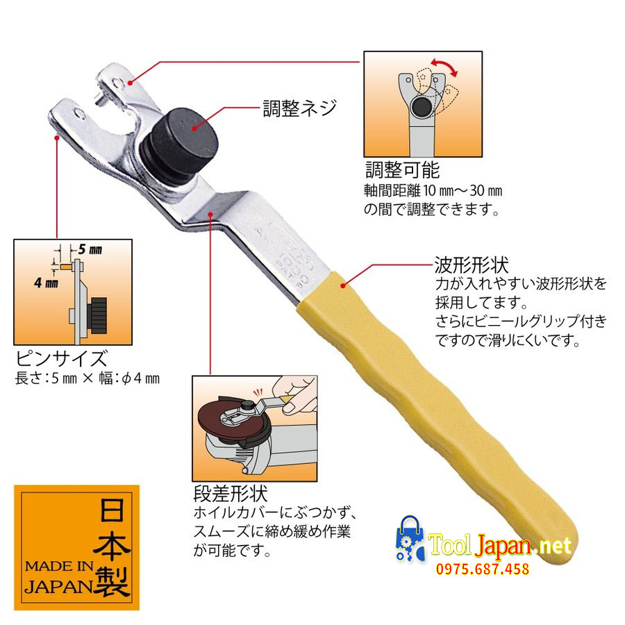 Cờ lê siết mở ốc hãm máy mài Nhật Bản AP-1030 Top Kogyo - DỤNG CỤ CẦM ...