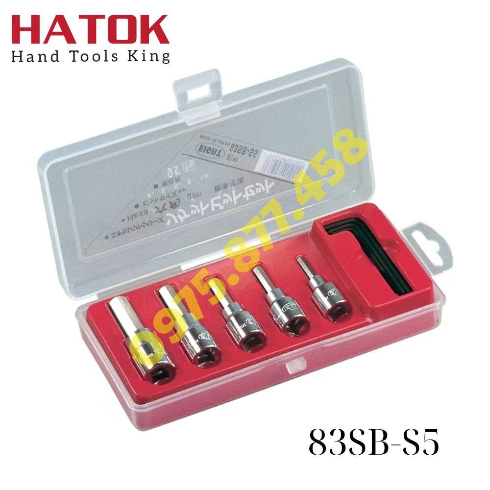 Bộ đầu tuýp lục giác chìm 83SB-S5 EIGHT Nhật Bản