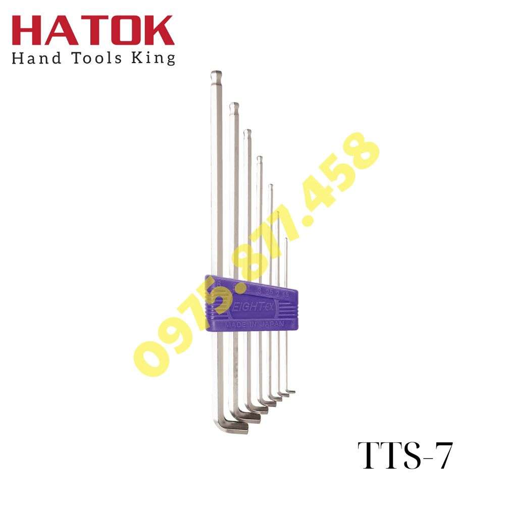 Bộ lục giác EIGHT TTS-7 Nhật Bản | Đầu bi chữ L ngắn, chuẩn cơ khí 1 hatoktools com 12