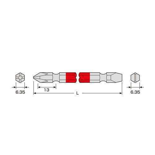 hatoktools-com-22 Vỉ 2 Mũi Vít 2 Đầu Có Từ Tính ANEX ACPM-1110 Nhật Bản