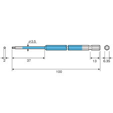 hatoktools-com-3 Mũi vít đầu lục giác 2x100mm ACHX-2010 Anex