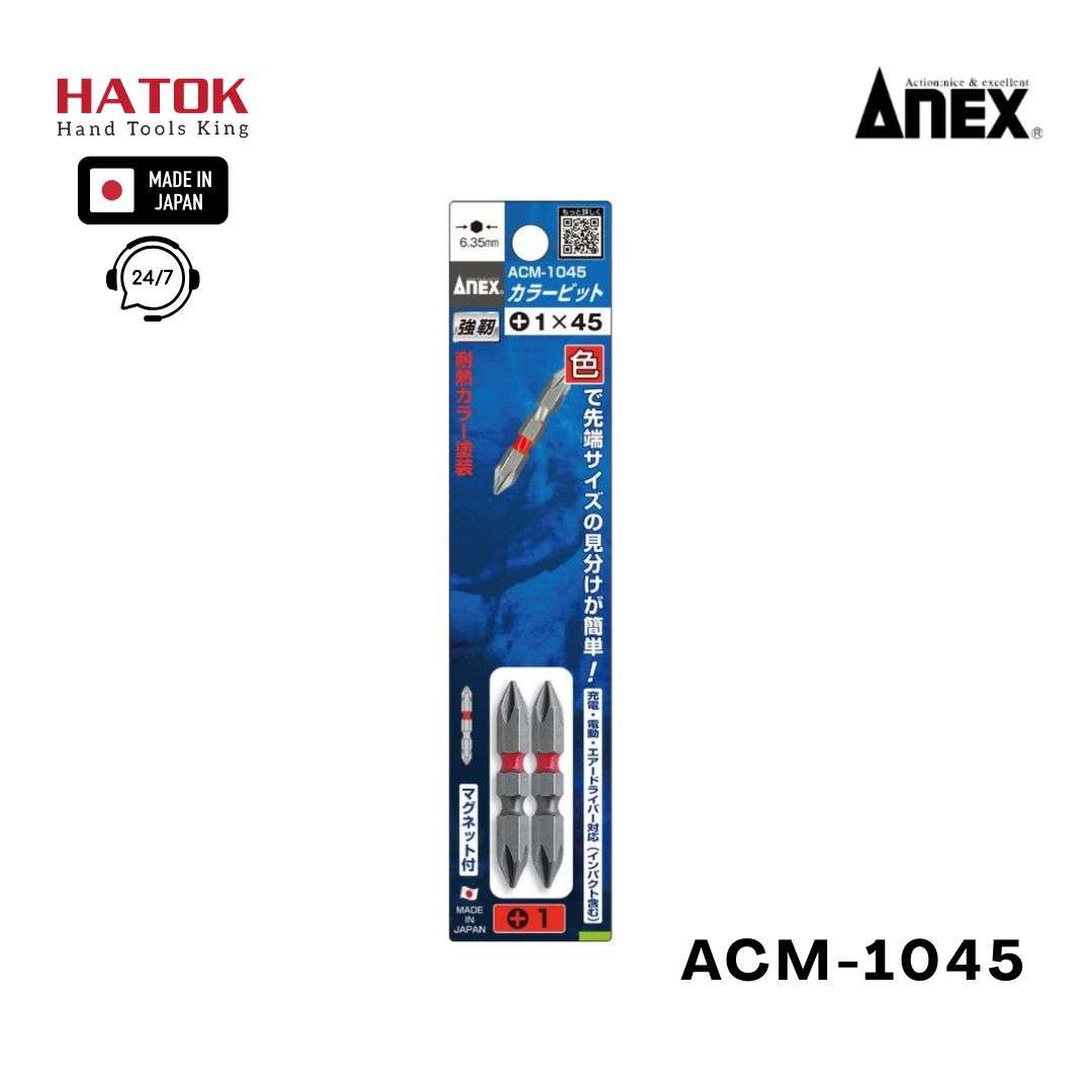 Vỉ 2 mũi vít 2 đầu ANEX ACM-1045 Nhật Bản