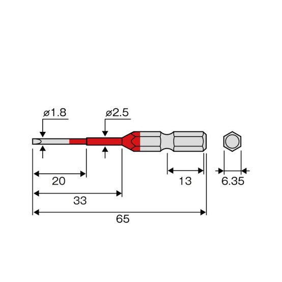 hatoktools-com-21 Vỉ 2 mũi vít dẹp ACMM-1865 Anex Nhật Bản