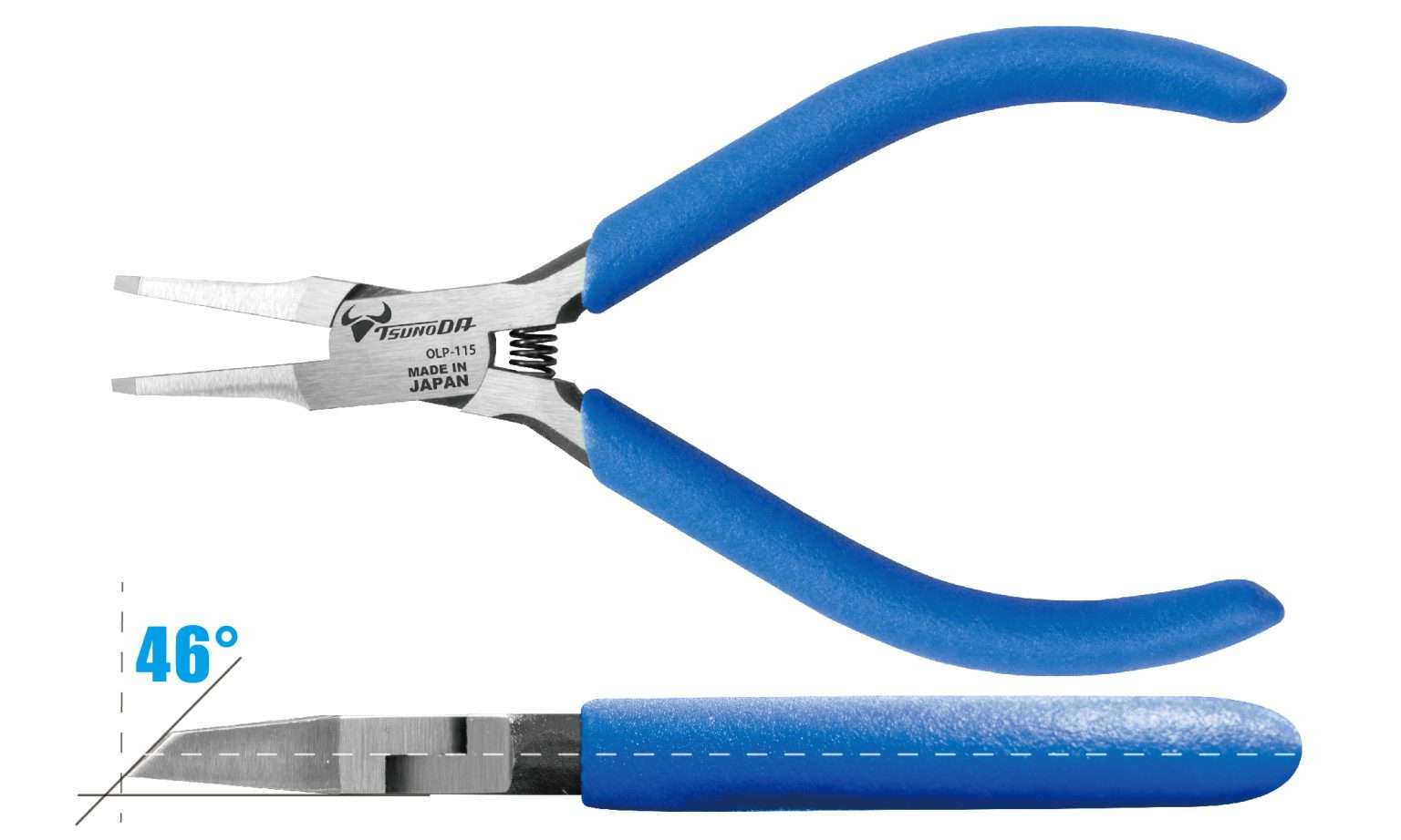 hatoktools-com-2 Kìm xiên hàm phẳng Tsunoda OLP-115 Nhật Bản
